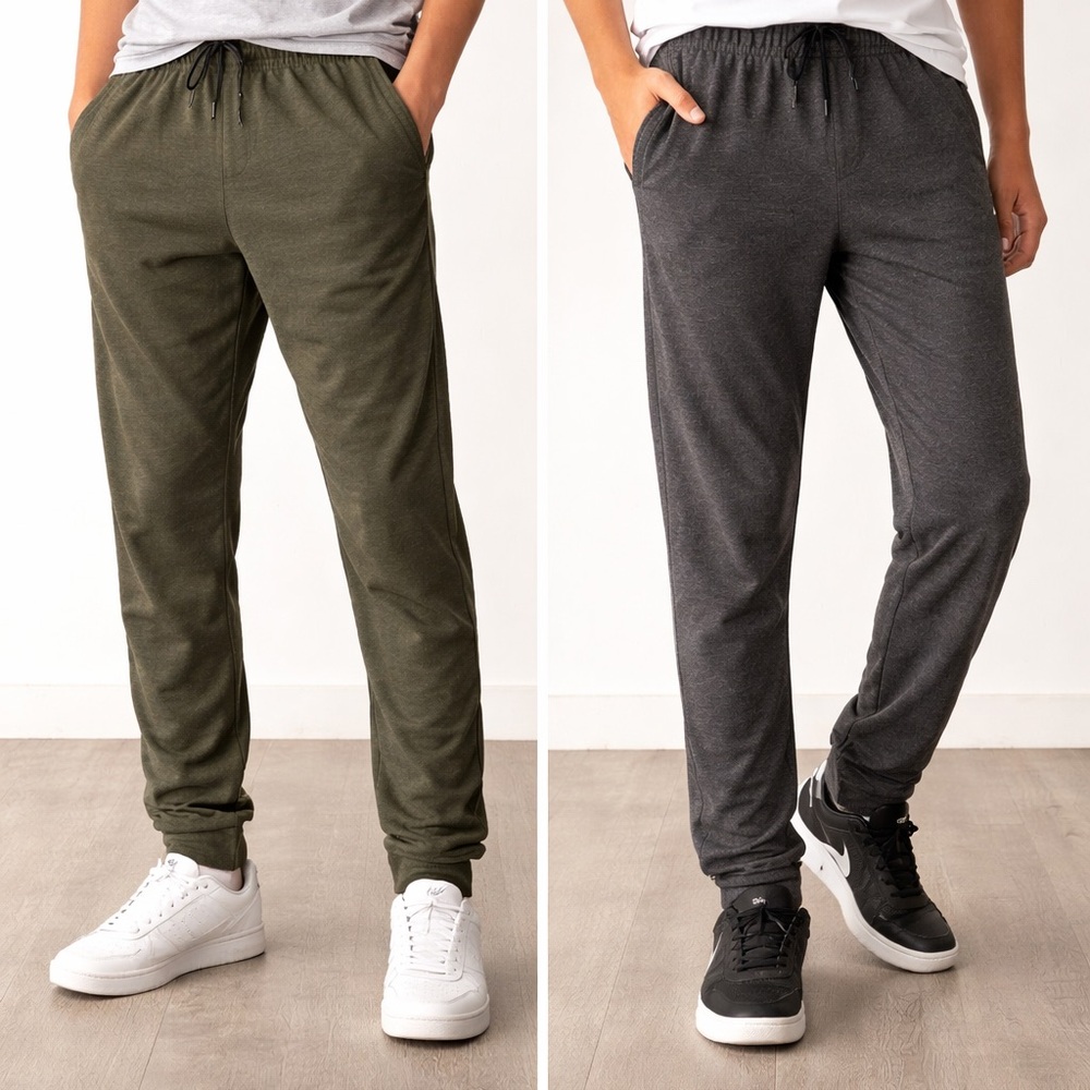 Youth large Casual Jogger Pants - Olive and Charcoal DSG